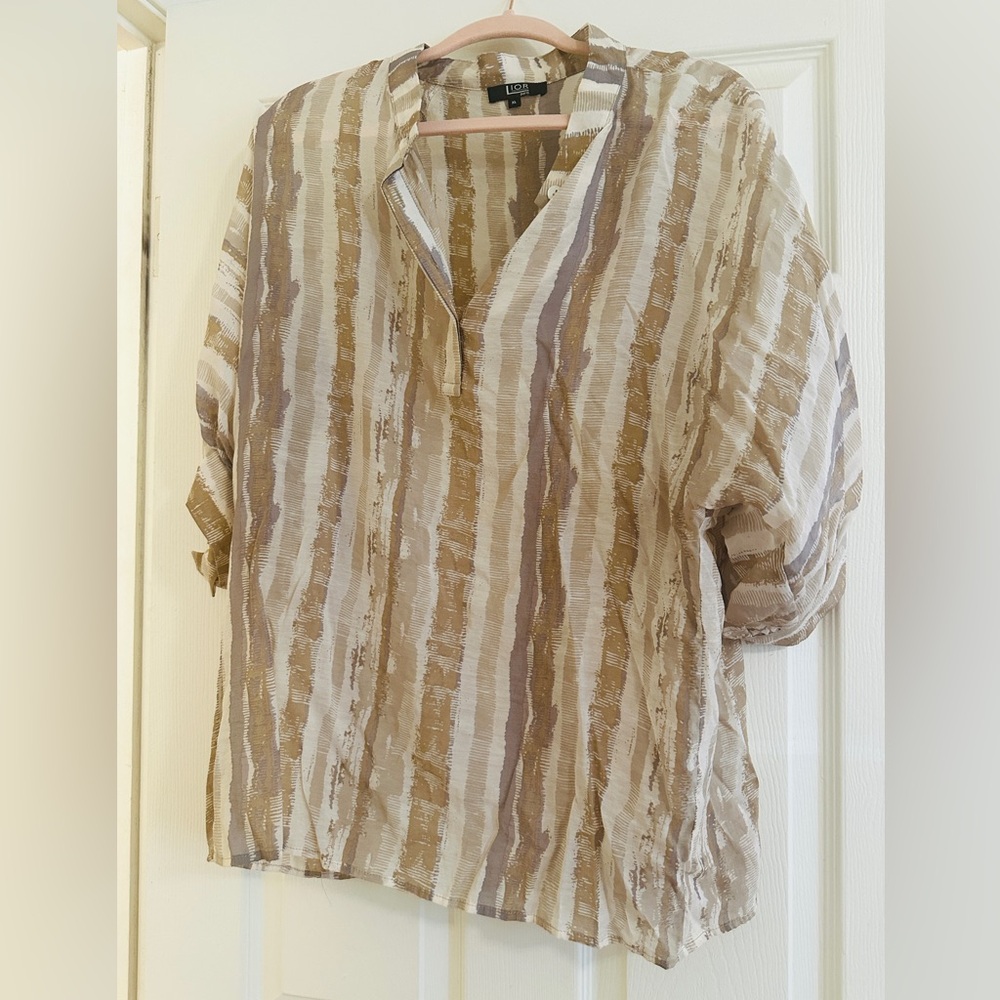 Striped Beige and Brown Women's Tunic